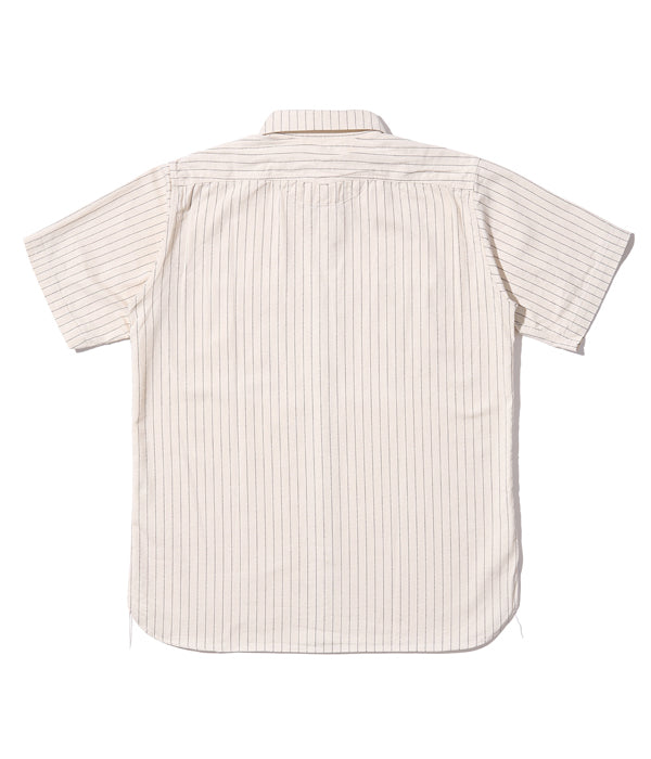 SUGAR CANE シュガーケイン 8.5oz ホワイト ウォバッシュ ストライプ 半袖 ワーク シャツ FICTION ROMANCE フィクションロマンス SC37275 【2024年春夏新作】