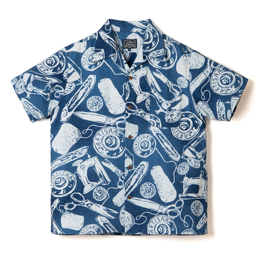 STUDIO D’ARTISAN ダルチザン インディゴ抜染アロハシャツ【5722】
