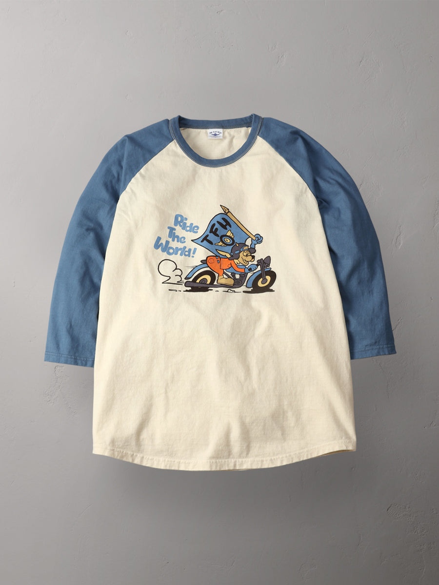 THE FLAT HEAD フラットヘッド ラグラン 七分袖 Tシャツ FN-TSRB-003