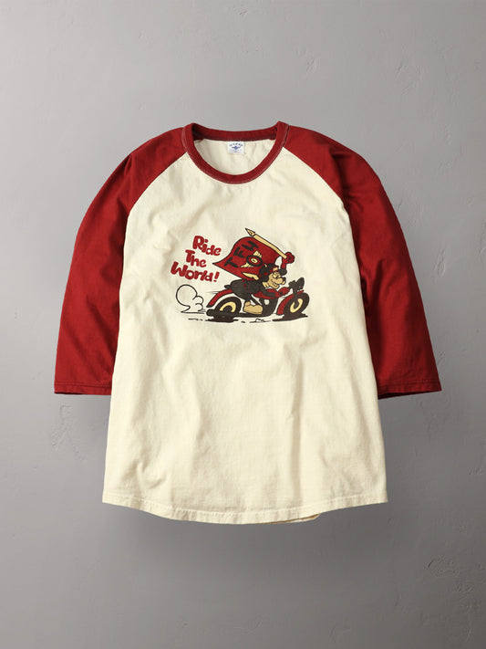 THE FLAT HEAD フラットヘッド ラグラン 七分袖 Tシャツ FN-TSRB-003