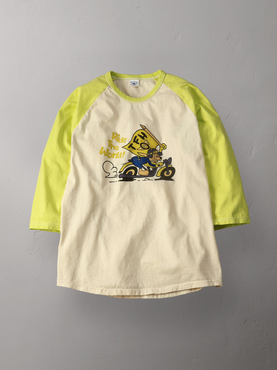 THE FLAT HEAD フラットヘッド ラグラン 七分袖 Tシャツ FN-TSRB-003