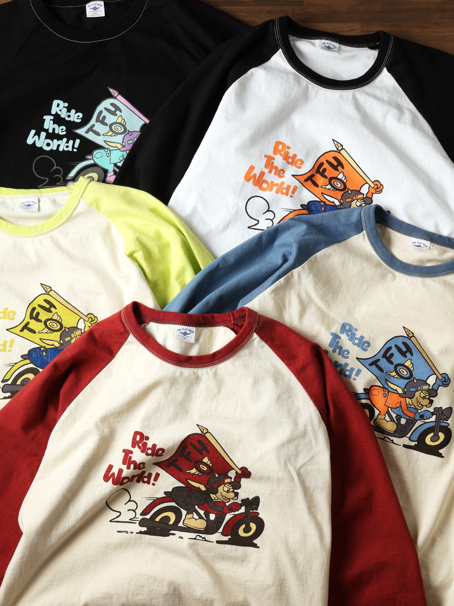 THE FLAT HEAD フラットヘッド ラグラン 七分袖 Tシャツ FN-TSRB-003