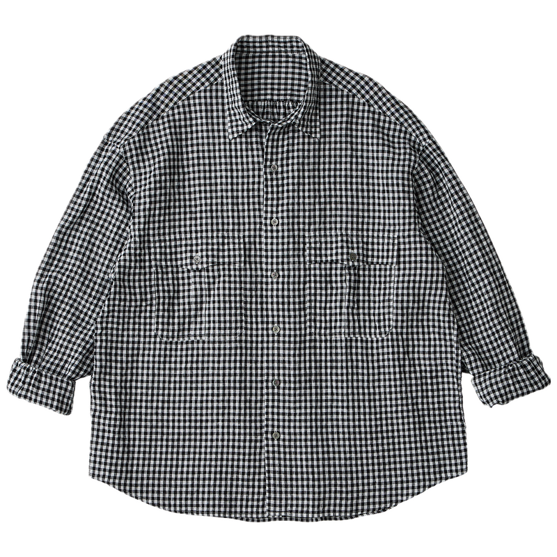 PORTER CLASSIC ポータークラシック ROLL UP LINEN GINGHAM CHECK SHIRT pc-016-3978