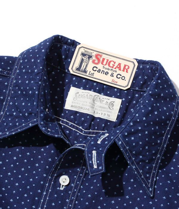 SUGAR CANE 4.5oz Indigo Casino Stripe Work Shirt SC38702 [New for Spring/Summer 2024]