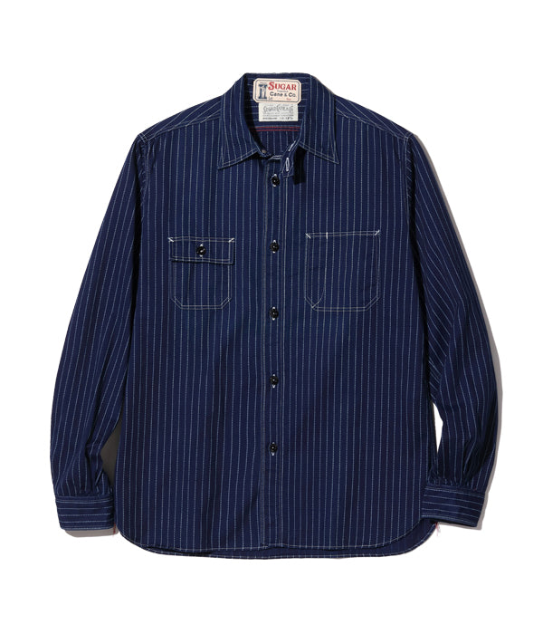 SUGAR CANE Wabash Stripe Work Shirt SC25551A