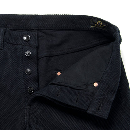 STUDIO D'ARTISAN Kyoto Black Montsuki Dyed Sashiko Jeans 1877