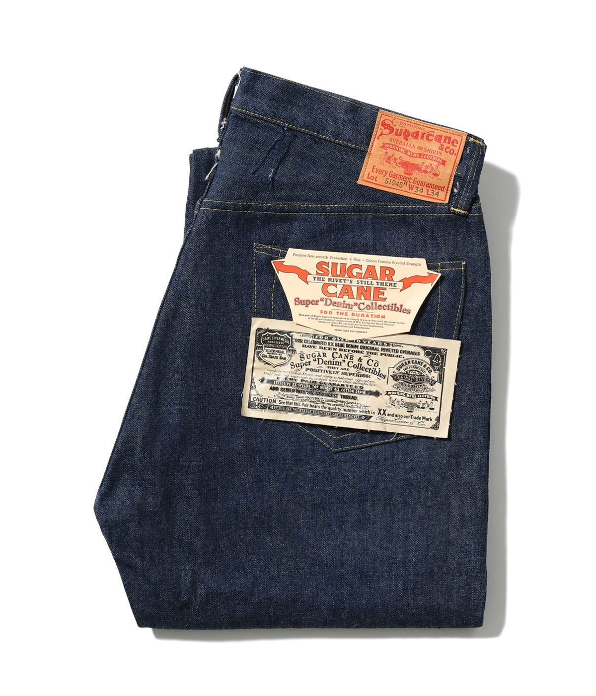SUGAR CANE シュガーケイン Lot No. SC49001 / SUGAR CANE Super “Denim” Collectibles #01 14oz. BLUE DENIM WAIST OVERALLS “S1945” MODEL
