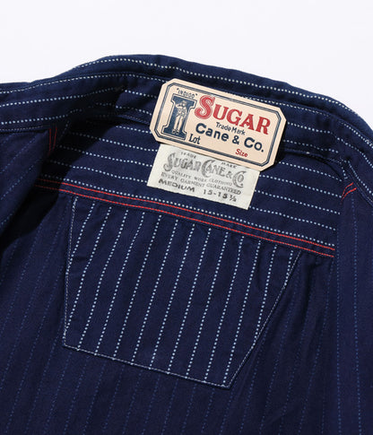 SUGAR CANE Wabash 条纹工作衬衫 SC25551A