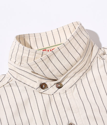 SUGAR CANE 8.5oz White Wabash Stripe Short Sleeve Work Shirt FICTION ROMANCE SC37275 [New for Spring/Summer 2024]