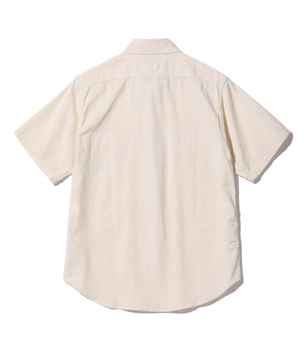 SUGAR CANE White Chambray Shirt, Short Sleeve Work Shirt SC37942