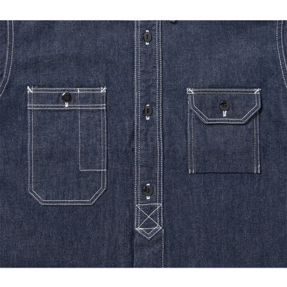 STUDIO D'ARTISAN D'artisan denim short-sleeve work shirt [5333B-S]