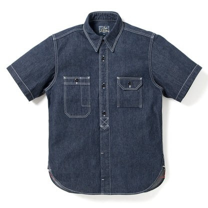 STUDIO D'ARTISAN D'artisan denim short-sleeve work shirt [5333B-S]