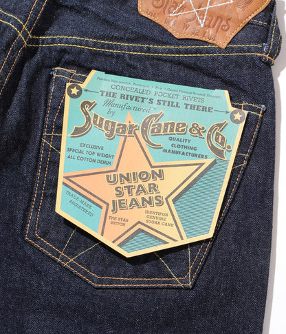 SUGAR CANE 于 2024 年 5 月 30 日重新进货 / 批号 SC40065 / 14.25 盎司 DENIM UNION STAR 牛仔裤