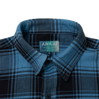 STUDIO D'ARTISAN Awa Masaai hand-dyed check shirt 5700