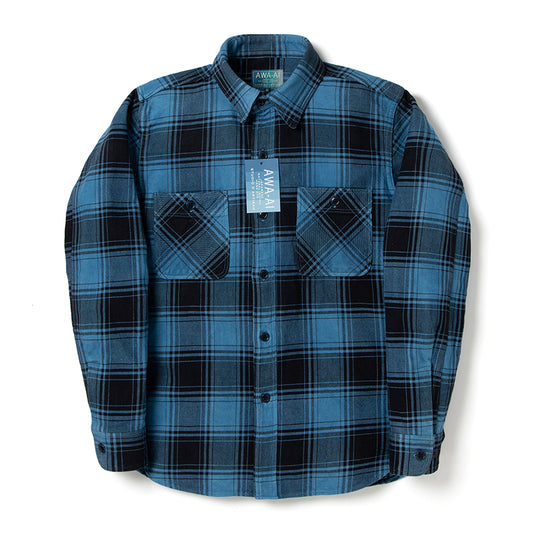 STUDIO D'ARTISAN Awa Masaai hand-dyed check shirt 5700