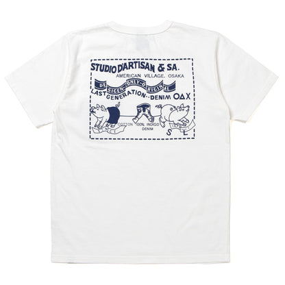 STUDIO D’ARTISAN ダルチザン 定番 デニムポケット 半袖Tシャツ USAコットンプリントTシャツ 8135A