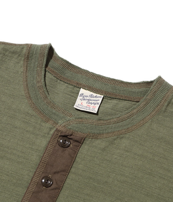 BUZZ RICKSON'S 短袖军事亨利领 T 恤“SLUB YARN HENLEY NECK T-SHIRT” BR79192