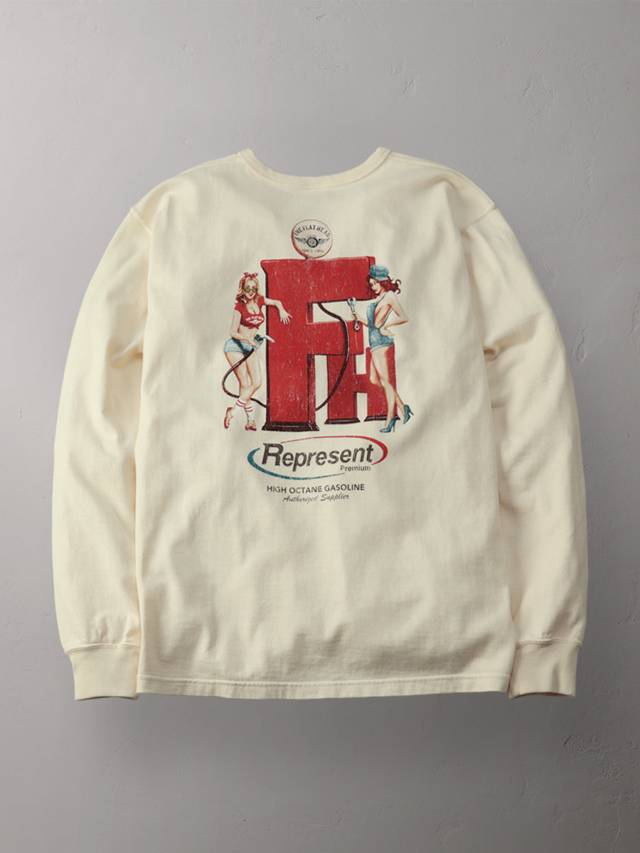 THE FLAT HEAD フラットヘッド 吊り生地 双糸 ロングスリーブTシャツ FN-TML-104