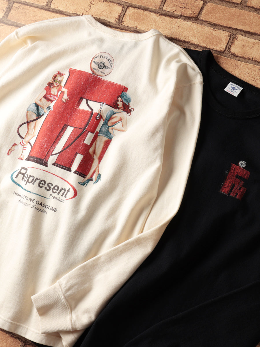 THE FLAT HEAD フラットヘッド 吊り生地 双糸 ロングスリーブTシャツ FN-TML-104