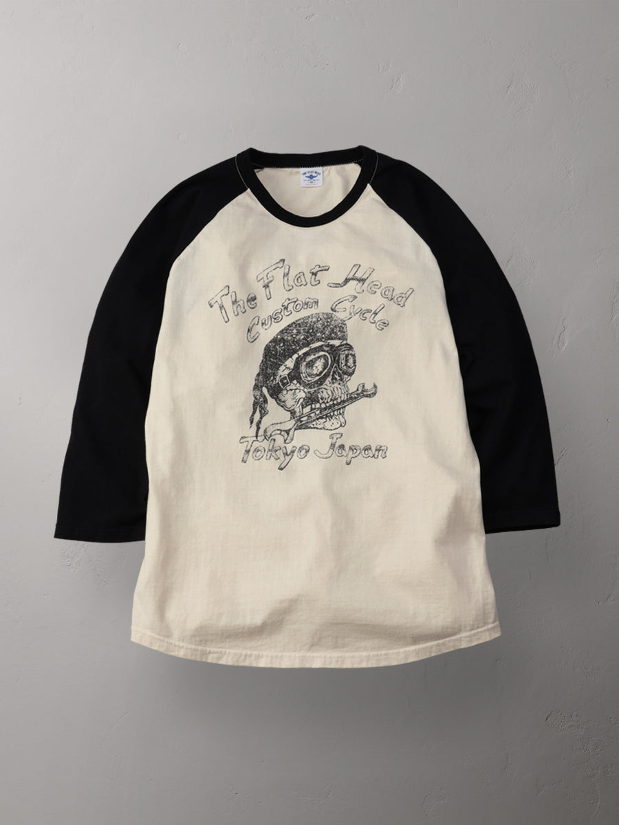 THE FLAT HEAD フラットヘッド ラグラン 七分袖 Tシャツ FN-TSRB-004