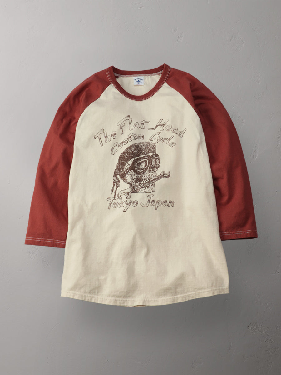 THE FLAT HEAD フラットヘッド ラグラン 七分袖 Tシャツ FN-TSRB-004