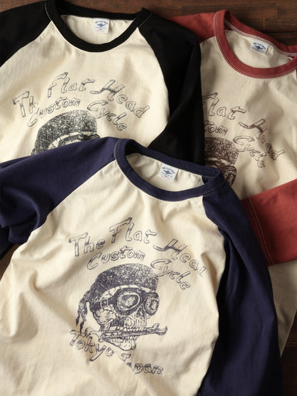 THE FLAT HEAD フラットヘッド ラグラン 七分袖 Tシャツ FN-TSRB-004