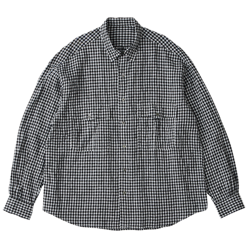 PORTER CLASSIC ポータークラシック ROLL UP LINEN GINGHAM CHECK SHIRT pc-016-3978