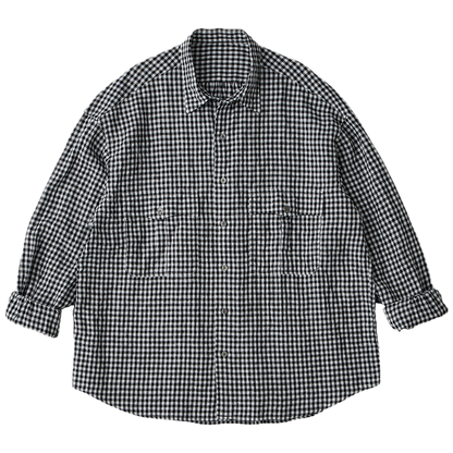 PORTER CLASSIC ポータークラシック ROLL UP LINEN GINGHAM CHECK SHIRT pc-016-3978