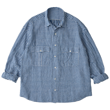 PORTER CLASSIC ポータークラシック ROLL UP LINEN GINGHAM CHECK SHIRT pc-016-3978
