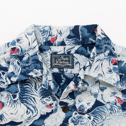 STUDIO D'ARTISAN 45th Indigo Hundred Pig Aloha Shirt [SP-091]