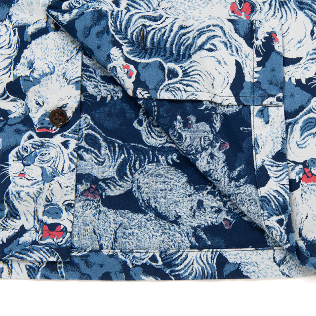 STUDIO D'ARTISAN 45th Indigo Hundred Pig Aloha Shirt [SP-091]