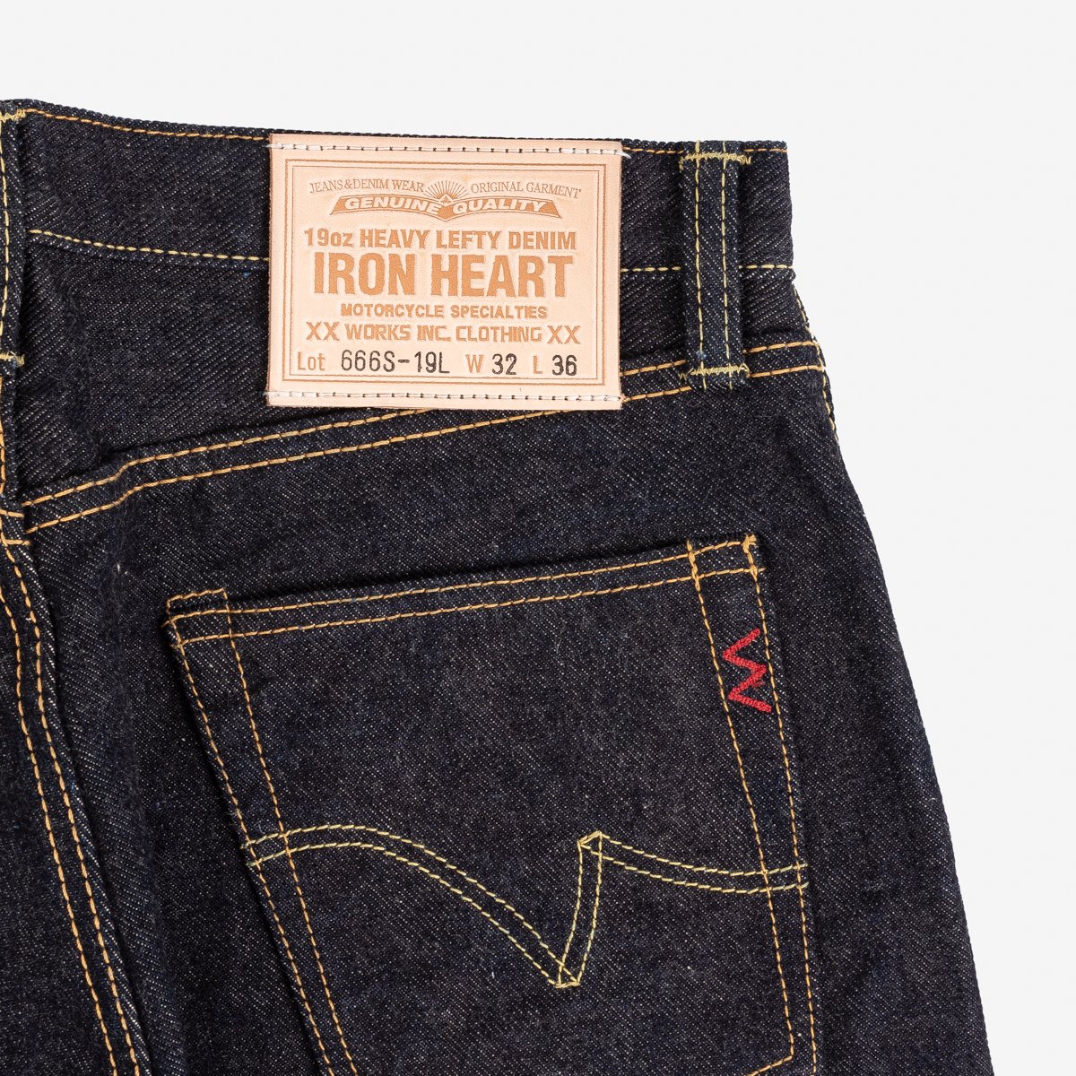 IRON HEART アイアンハート 19ozセルビッチ左綾デニム スリム