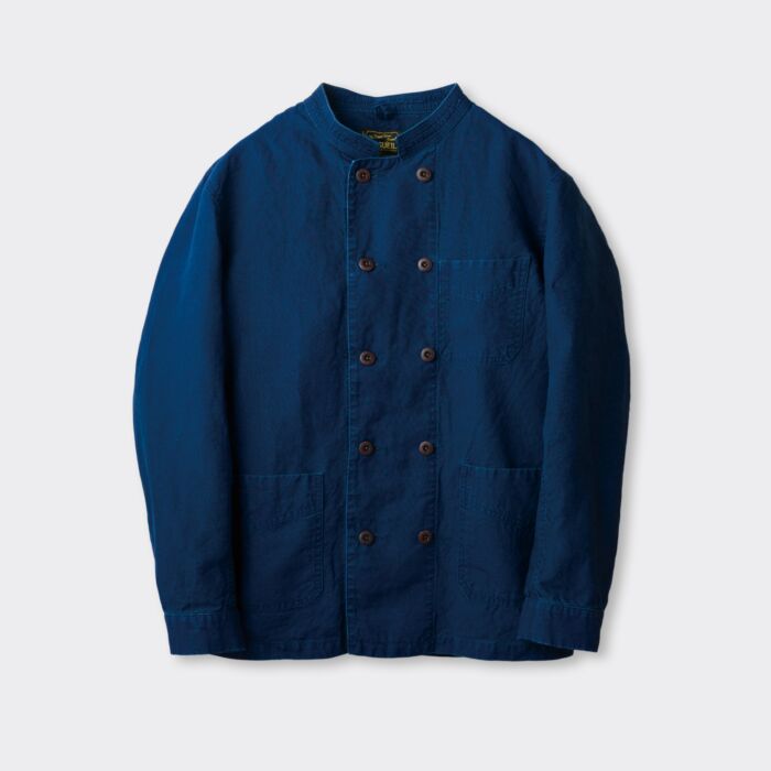 Orgueil Double Brested Jacket Indigo Double Breasted Linen Jacket OR-4290