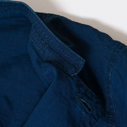 Orgueil Double Brested Jacket Indigo Double Breasted Linen Jacket OR-4290